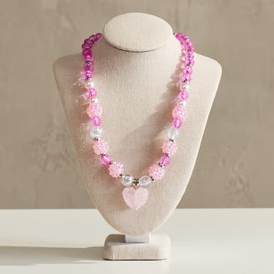 Heart Fireball Bead Bracelet and Necklace Set