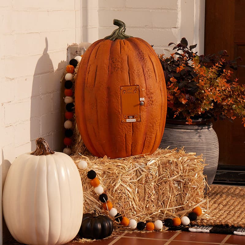 Jack o’lantern Pedestals LED store Light Up Set of Two