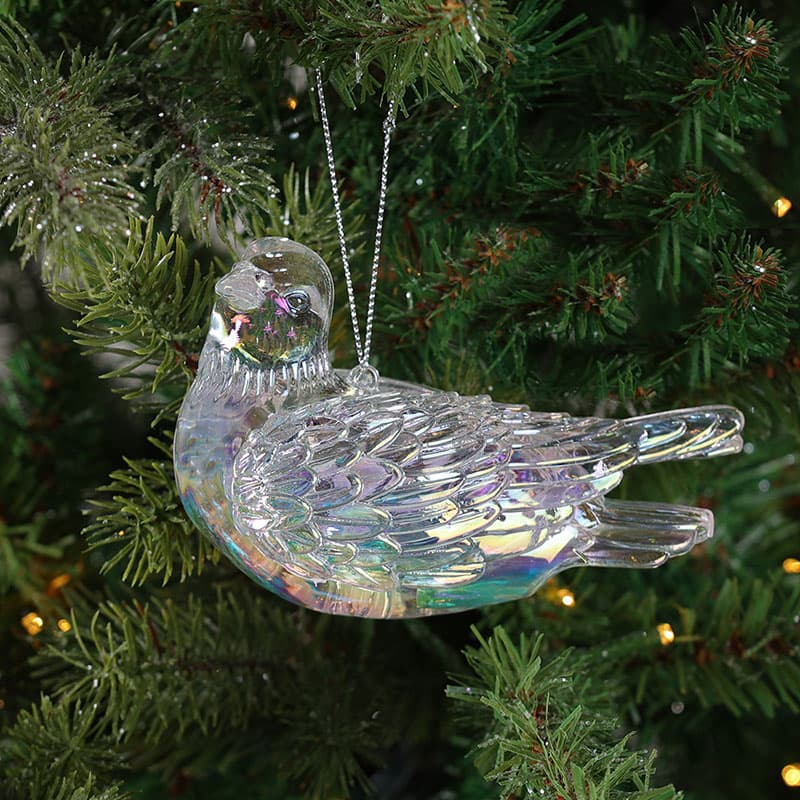 Mostly vintage ornaments on my iridescent tree