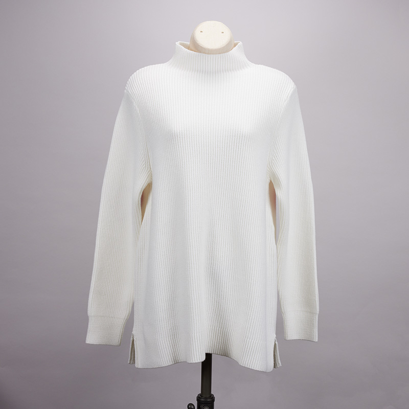 Mock Neck with Heart Sleeves White Sweater - Cracker Barrel