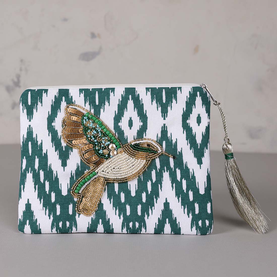 Beaded Hummingbird Pouch Cracker Barrel