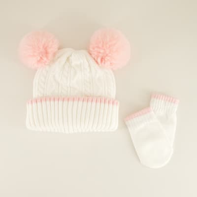 Infant Double Pom Hat Set