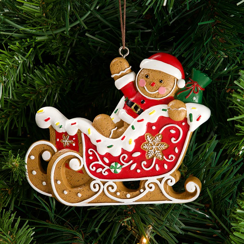 Cracker Barrel Gingerbread Sleigh Ornament - Thumbnail 3