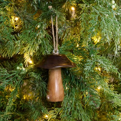 Wooden Mushroom Ornament