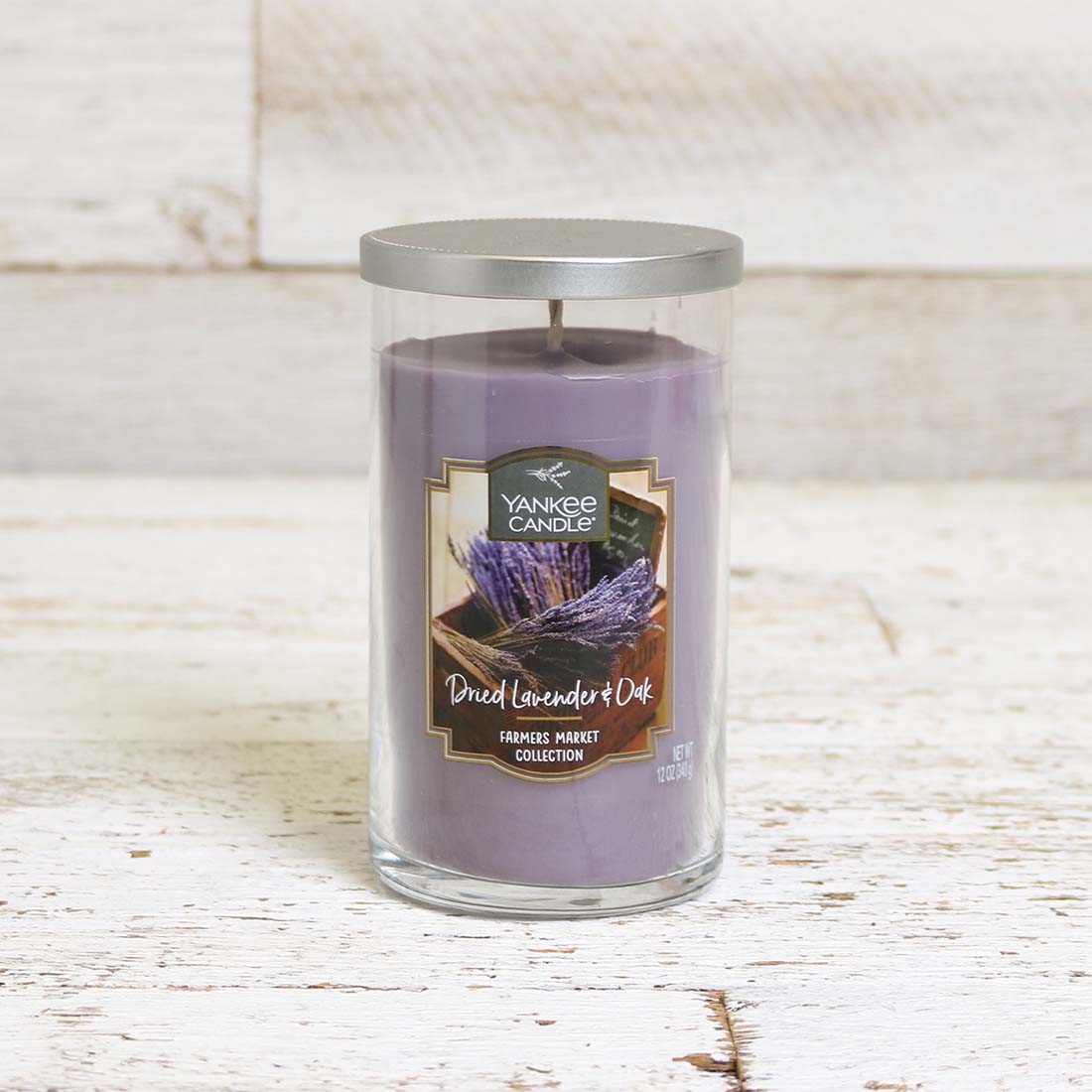 Yankee Dried Lavender Oak Pillar Candle Cracker Barrel