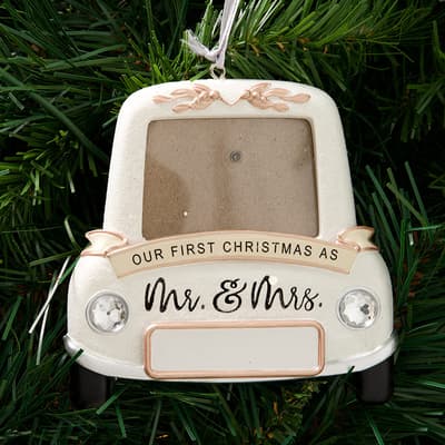 Mr. and Mrs. Photo Frame Ornament