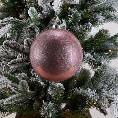 Dark Pink Glitter Ball Ornament