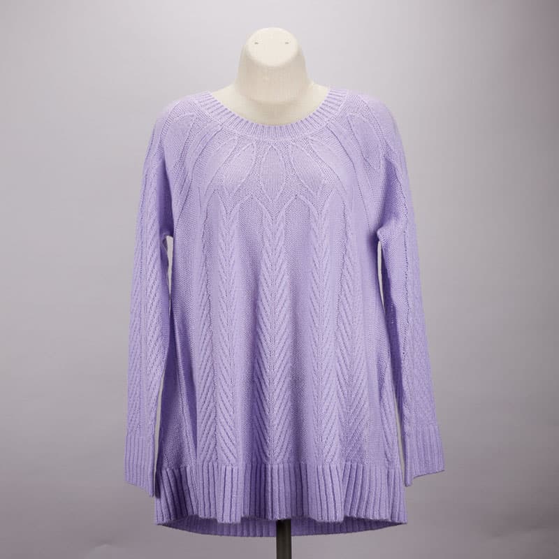 Feather Stitch Purple Sweater - Cracker Barrel