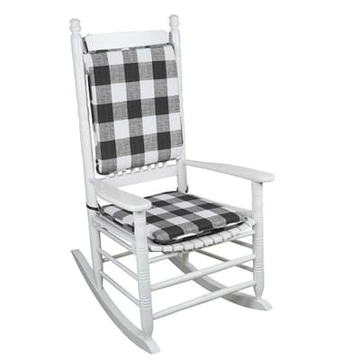 Black Check Rocking Chair Cushion Set