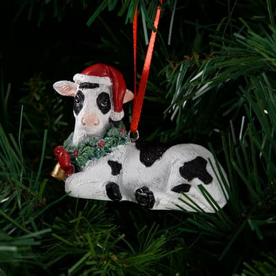 Resin Cow Ornament