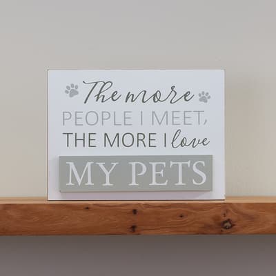 Love My Pets Block Sign