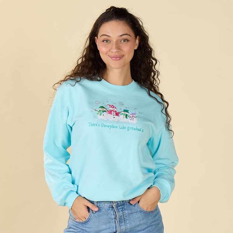 Snowman Friends Blue Pullover - Cracker Barrel