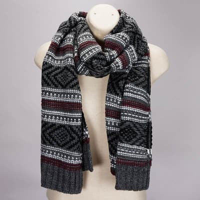 Red and Black Winter Scarf