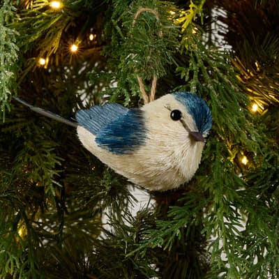 Sisal Blue Bird Ornament