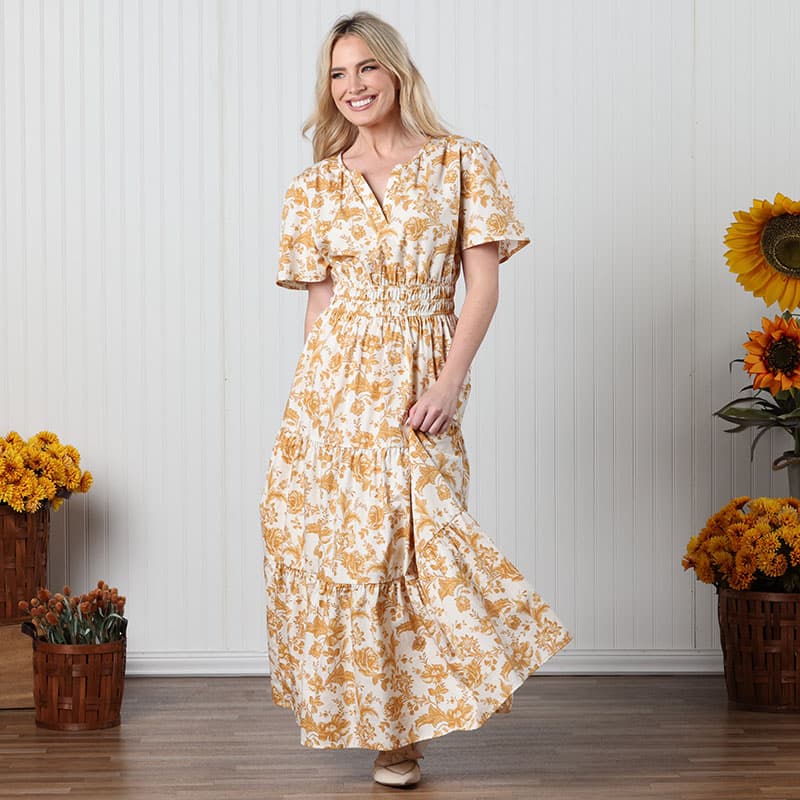 ● RONRON ● PUMPKIN MINI DRESS CREAM FLORAL PUMPKIN MINI DRESS CREAM FLORAL - RONRON 론론