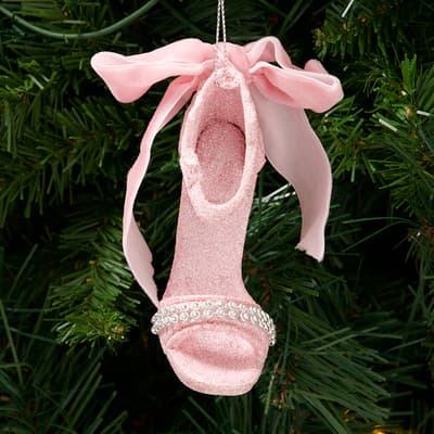 Pink Glitter High Heel Ornament