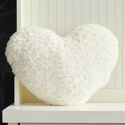 Plush Rosettes Heart Shape Pillow