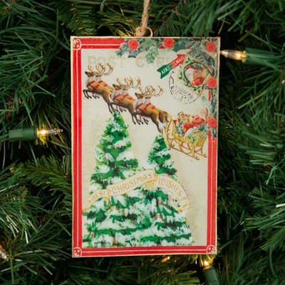 Metal Postcard Ornament