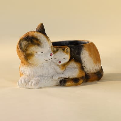 Mom and Baby Cat Planter