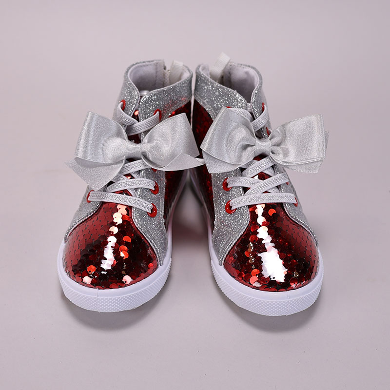 Red sequin store high tops