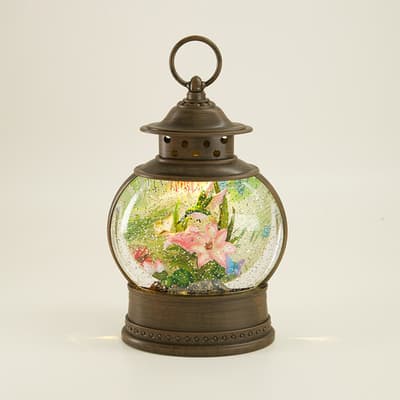 Hummingbird Lantern Glitter Globe