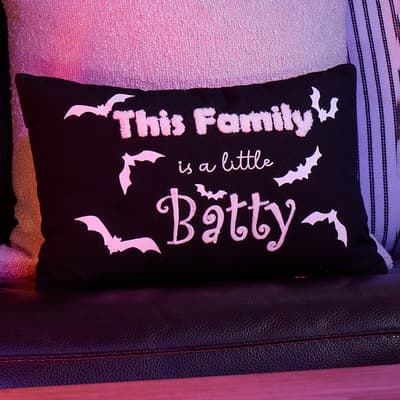 Glow In The Dark Batty Pillow