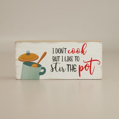 I Don't Cook Block Sign