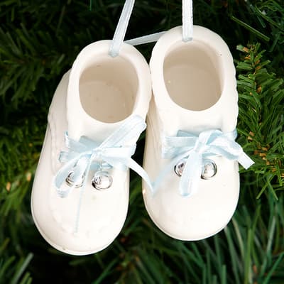 Ceramic Baby Shoes Ornament ament - Blue
