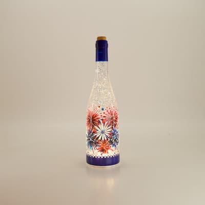 LED Fireworks Bottle Glitter Globe
