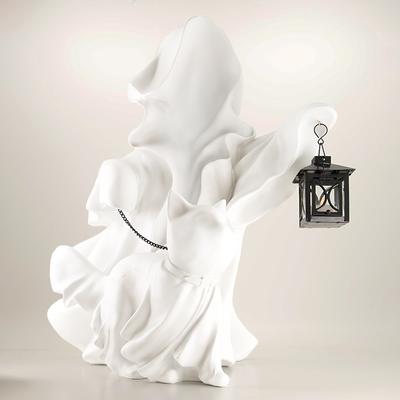 Ghost with Lantern and Walking Cat