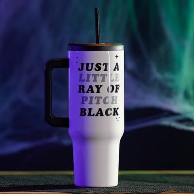 Ray of Black 40 Oz. Tumbler with Straw