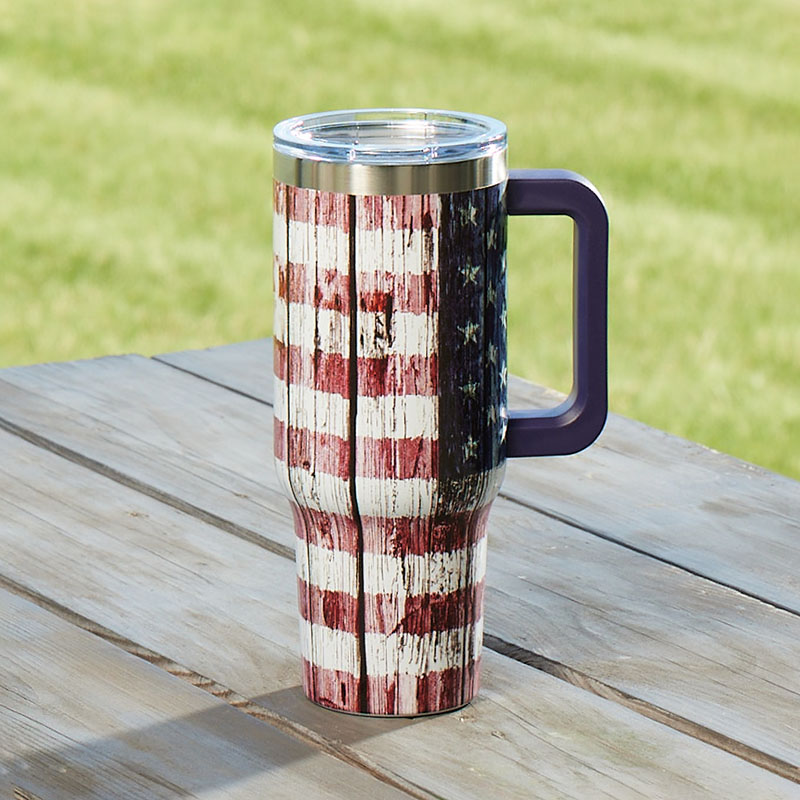 Barnwood Flag 40 oz. Tumbler - Cracker Barrel