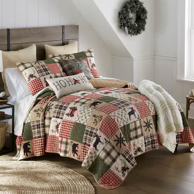 Your Lifestyle Holly Forest 3 Piece Cotton Queen Quilt Set