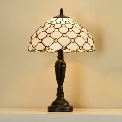 White Stain Glass Lamp