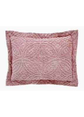 Double Wedding Ring Pink Tufted Chenille Standard Sham