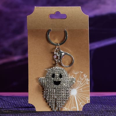 Silver Bling Ghost Fringe Keychain