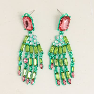 Green Witch Hand Earrings