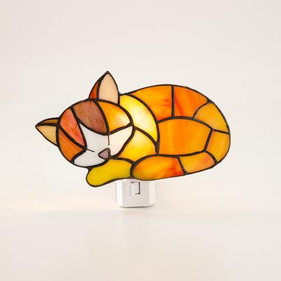 Stained Glass Cat Night Light