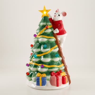 LED Ceramic Christmas Tree with Mouse