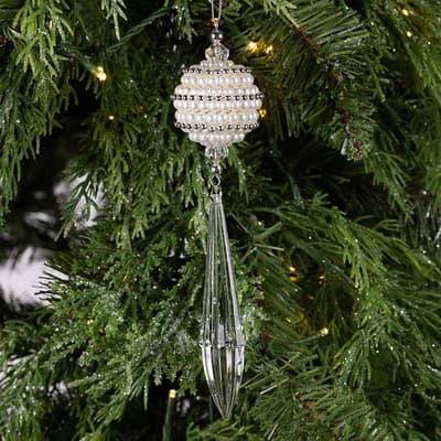 Pearl Ball with Acrylic Dangle Ornament