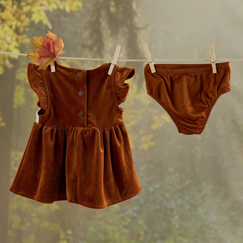 Infant Corduroy Fox Face Dress - Cracker Barrel