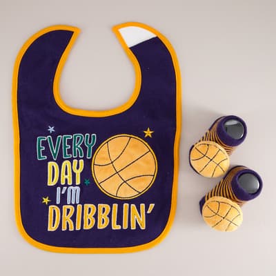 Infant Basketball Bib and Sock Set