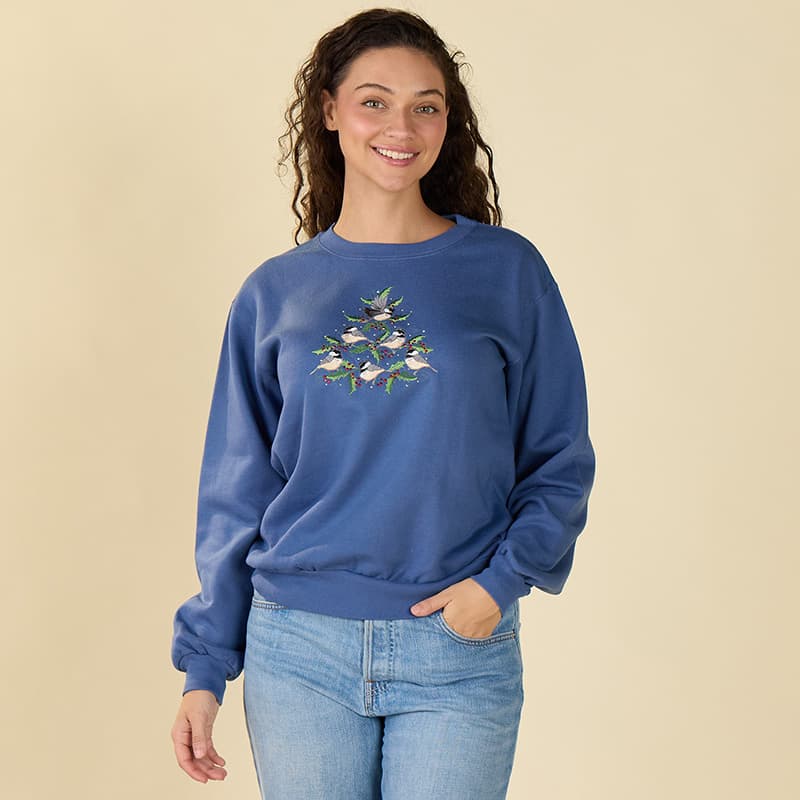 Chickadee Tree Blue Pullover - Cracker Barrel