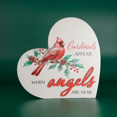 Cardinals Appear Heart Shape Block