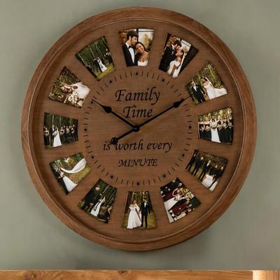 Large Walnut Photo Clock