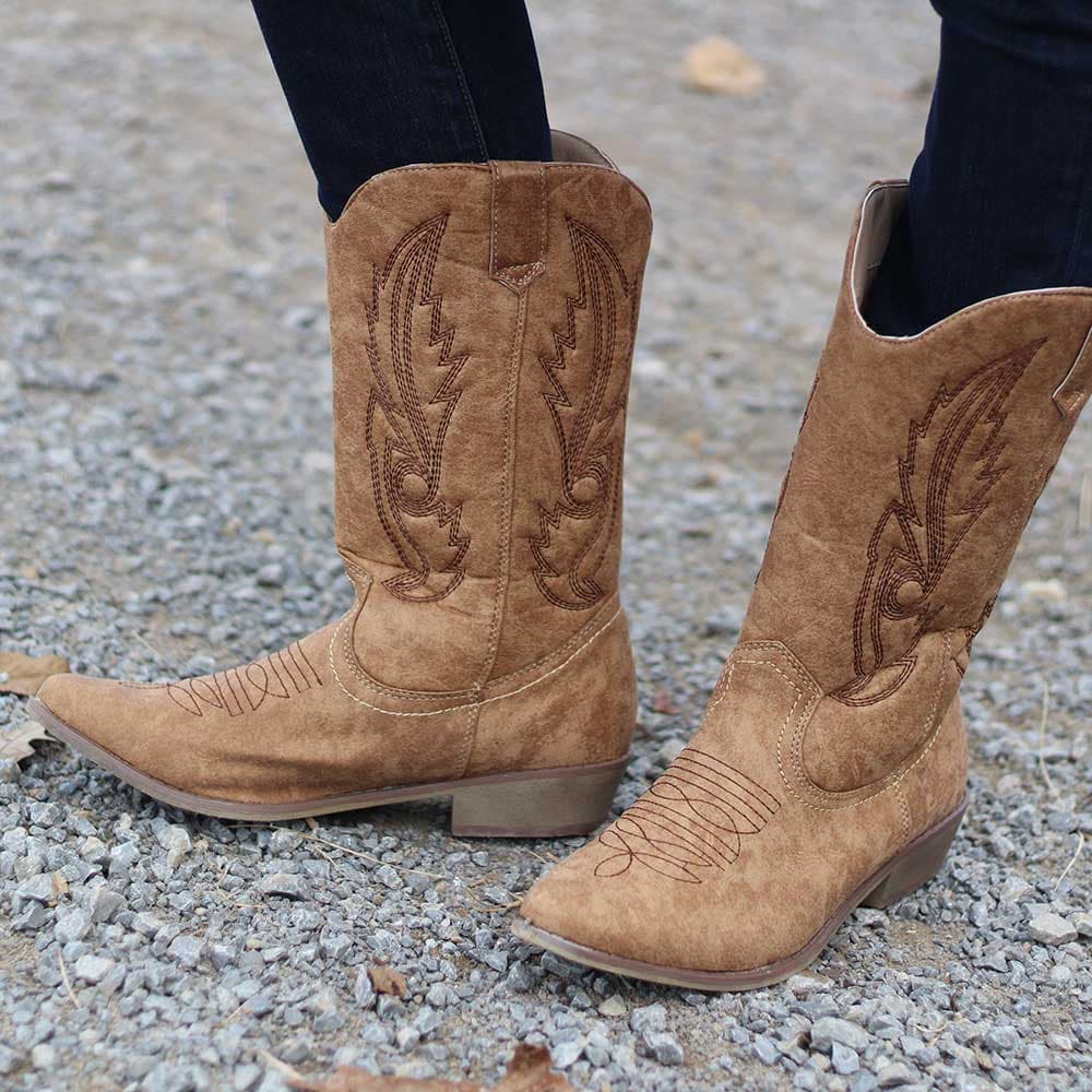 womens suede western boots