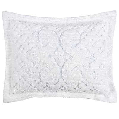 Ashton White Tufted Chenille Standard Sham