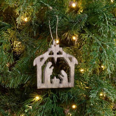 Wooden Nativity Ornament