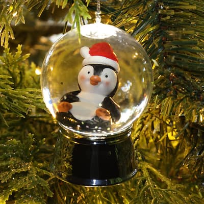 Penguin Glitter Globe Ornament