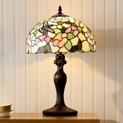 Stained Glass Hummingbird Lamp